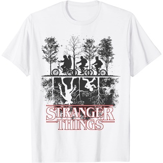 T-shirt  เสื้อยืด พิมพ์ลายโลโก้ Stranger Things The Upside Down สําหรับผู้ชายS-5XL