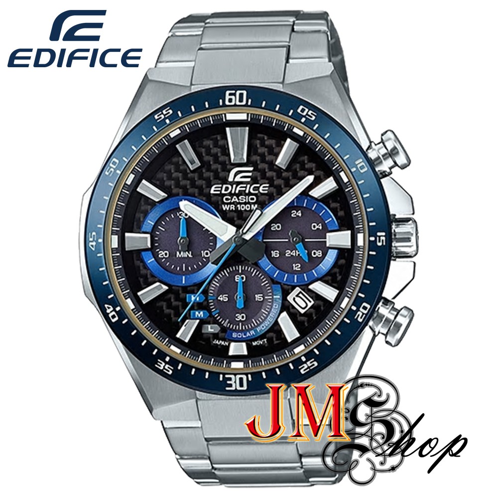 CASIO EDIFICE SOLAR นาฬิกาข้อมือผู้ชาย สายสแตนเลส รุ่น EQS-800CDB-1BVUDF