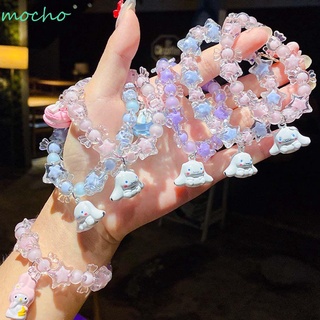 Mocho สร้อยข้อมือ หูใหญ่ ประดับลูกปัด รูปการ์ตูนสุนัข สีชมพู สีฟ้า เหมาะกับของขวัญ สําหรับสุนัขชินนาม่อน