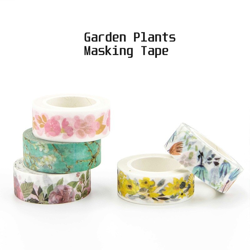 พืชสวนดอกไม้กระดาษ Washi เทป Succulent Cherry Apricot กาวตกแต่ง Masking Tape สติ๊กเกอร์ไดอารี่ A6342