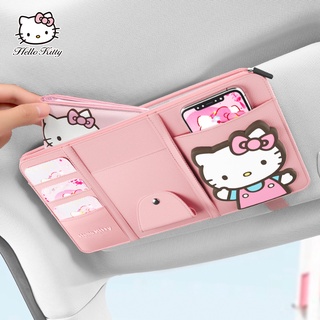 Hello Kitty Car Sun Visor ID Clip Cartoon Glasses Clip ID Storage Artifact Multi-function Card Holder Glasses Frame