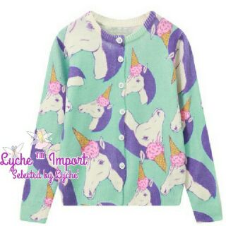 พรีออเดอร์ Pastel Unicorn Cardigan เสื้อคลุมคาร์ดิแกนลายม้ายูนิคอร์น สีพาสเทลน่ารักเฟร่อ