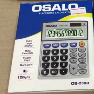 เครื่องคิดเลข OSALO รุ่น OS239H  คิดได้สูงถึง 12 หลัก ราคาไม่แพง