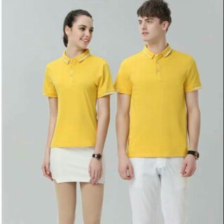 เสื้อเหลืองโปโล งานผ้าจูติ เนื้อผ้าดีมาก