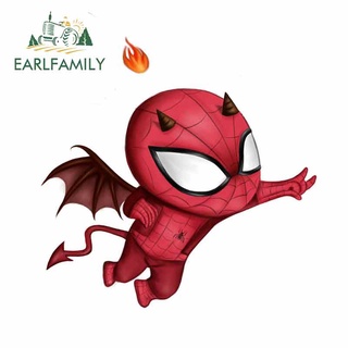 Earlfamily สติกเกอร์ไวนิล ลาย Spiderman Little Devil 3D ขนาด 13 ซม. x 9.4 ซม. สําหรับติดตกแต่งรถบรรทุก RV VAN DIY