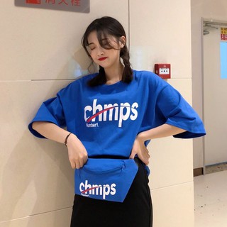 เสื้อยืดคอกลมโอเวอร์ไซส์แขนสามส่วน oversize chmps