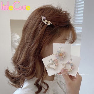 ใหม่ กิ๊บติดผม รูปดอกไม้ ประดับเพชรเทียม สวยหรู