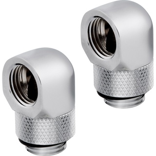 CORSAIR HYDRO X Series 90°Fitting Rotary Adapter Twin Pack — Chrome CX-9055008-WW