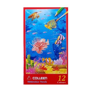 สีไม้คอลลีน Colleen ระบายน้ำ 12สี#(แท่งเหลี่ยม)