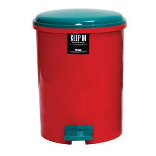 ถังขยะมีฝาปิด (18 ลิตร) สีแดง สแตนดาร์ด RW9085 Waste bin with lid (18 liter) Red color Standard RW9085