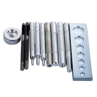 NEW~❀JEA❀11pcs Die Punch Hole Snap Rivet Button Setter Base Kit For DIY Leather Tool