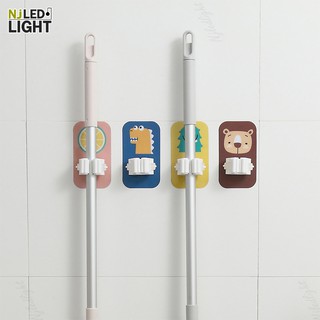 NJLED LIGHT I026 ที่ยึดจับไม้กวาด ไม้ถู ที่ติดไม้ถู ตะขอยึดไม้ถูพื้น ลายการ์ตูน