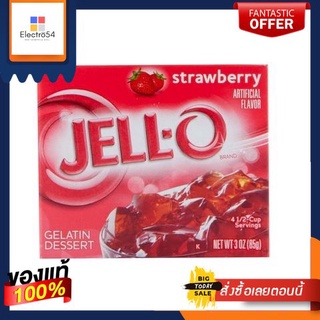 (แพ็ค3)Jell-o Strawberry 85g/เยลลี่สตรอเบอร์รี่ 85g(Pack 3)Jell-o Strawberry 85g/Strawberry Jelly 85g