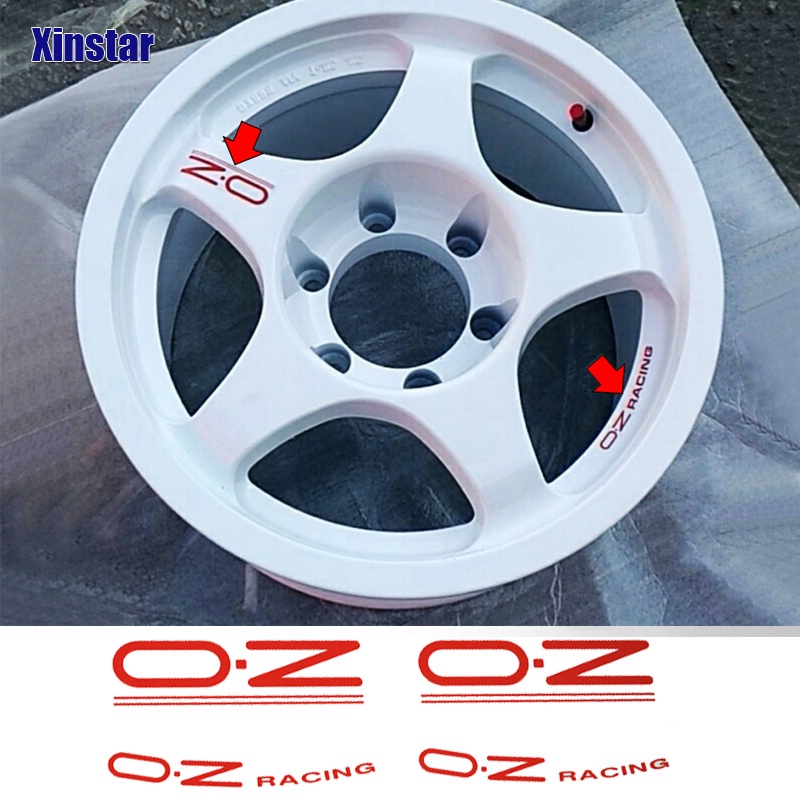 8 ชิ้น OZ Racing ล้อสติกเกอร์สําหรับ OZ Rally Racing ล้อ Spoke สติกเกอร์สีดํา Universal Auto Tunning