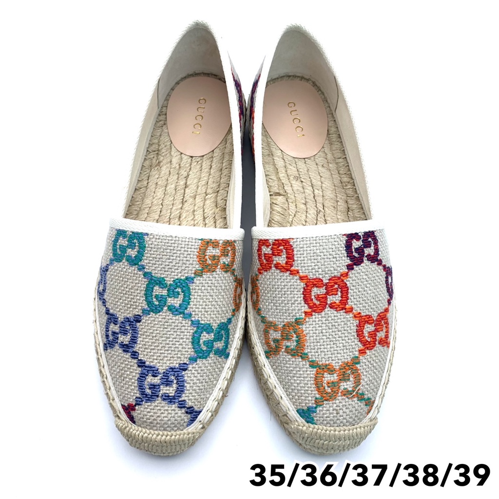 *สอบถามStockก่อนกดสั่ง* Gucci espadrilles 35 36 37.5 รองเท้า เอสพาดริล GG กุชชี่ ผู้หญิง ของแท้ ส่งฟ