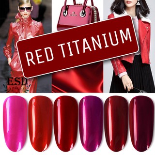 🔥.สีทาเล็บเจล Milan สีแดง ไททาเนียม Red Titanium Series Color  ขนาด 15 ml (อบเครื่อง UV เท่านั้น)  มีเก็บปลายทาง