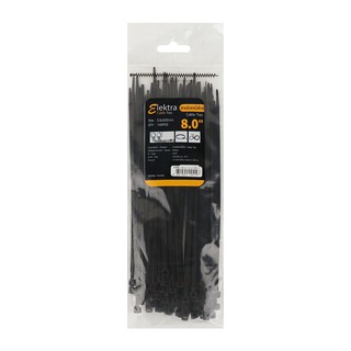 เคเบิ้ลไทร์ เคเบิ้ลไทร์ดำ 8 นิ้ว 200มม. ELEKTRA อุปกรณ์เดินสายไฟ งานระบบไฟฟ้า CABLE TIES BLACK 8 INCHES 200MM ELEKTRA