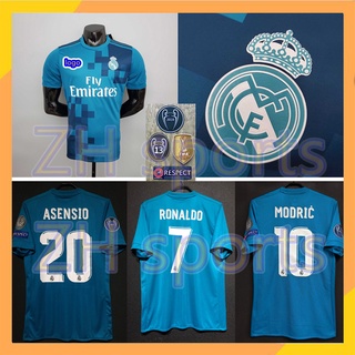 เสื้อกีฬาแขนสั้น ลายทีมชาติฟุตบอล Real Madrid 17/18 2017/2018 MODRIC 10ASENCIO 20 RONALDO 7