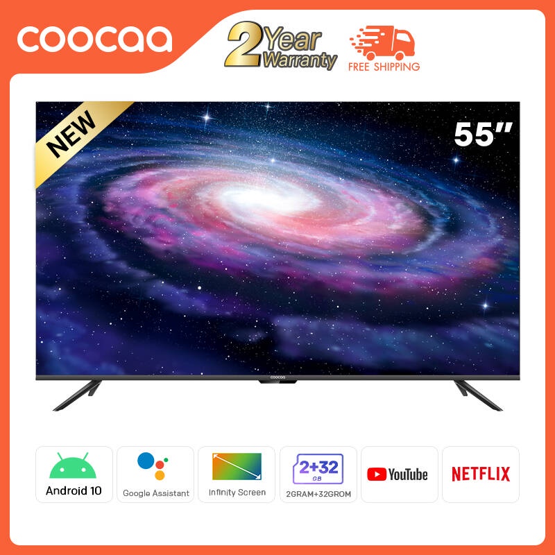 COOCAA 55S6G PRO ทีวี 55 นิ้ว Inch Smart TV LED 4K UHD โทรทัศน์ Android10.0 สมาร์ททีวี ส่งฟรีทั่วไทย มีของพร้อมส่ง