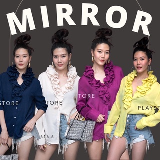 📌ทักก่อนสั่ง📌เสื้อคอพวงมาลัย อก40” Mirror