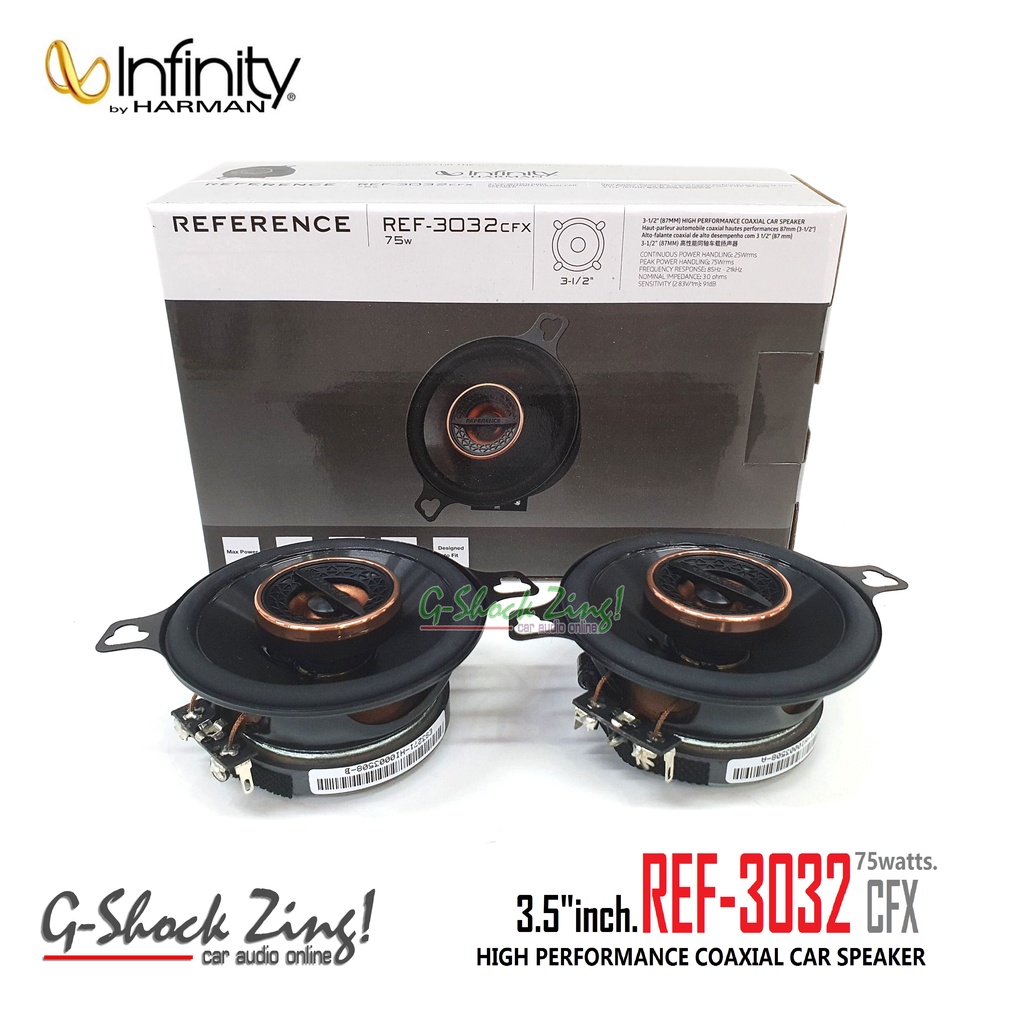 infinity by HARMAN ลำโพงเสียงกลางแหลม ขนาดดอก 3.5นิ้ว แกนร่วม กำลังขับ 75watts./วัตต์ infinity by harman รุ่น REF-3032 C