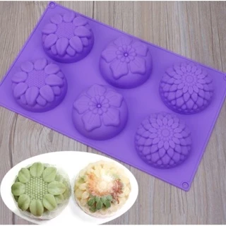 แม่พิมพ์สบู่ ซิลิโคน รูปดอกไม้ 6 ช่อง 100 กรัม ขนาด1ช่อง 7 * 7 * 3.5CM ใช้ทำบล็อก ขนม ทำสบู่ก้อน เป็น บล็อก
