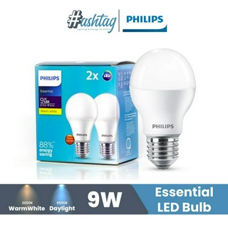 PHILIPS หลอดไฟฟิลิปส์ LED BULB ESSENTIAL 9W (แพ็คคู่) VALUE PACK