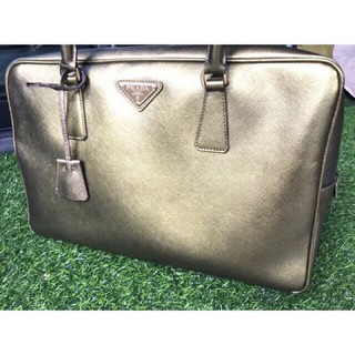 Prada Handbag Saffiano Leather Metallic