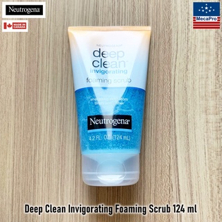 Neutrogena® Deep Clean Invigorating Foaming Scrub 124 ml นูโทรจีนา สครับทำความสะอาดผิวหน้า ขจัดสิ่งสกปรก ความมัน