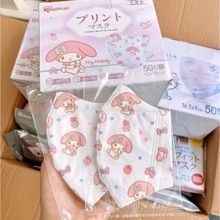 🔥โค้ดส่วนลด🔥แมสเด็ก 3D IRIS healthcare Sanrio หน้ากากอนามัยเด็กโต หน้ากากเด็ก 1กล่อง/50ชิ้น