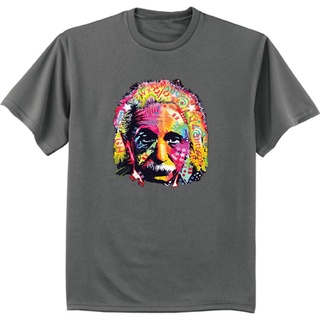 เสื้อยืดโอเวอร์ไซส์เสื้อยืดคอกลม แขนสั้น ผ้าฝ้าย ลาย Albert Einstein light สไตล์เกาหลี สําหรับผู้ชายS-3XL