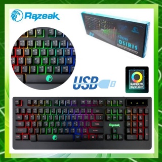 RAZEAK Keyboard OSIRIS BLACKLIGHT หลายสี ตัวอักษรมีไฟ รุ่น KG8702