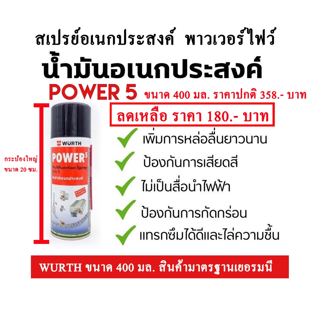 สเปรย์อเนกประสงค์ 5 in 1 POWER5 WURTH