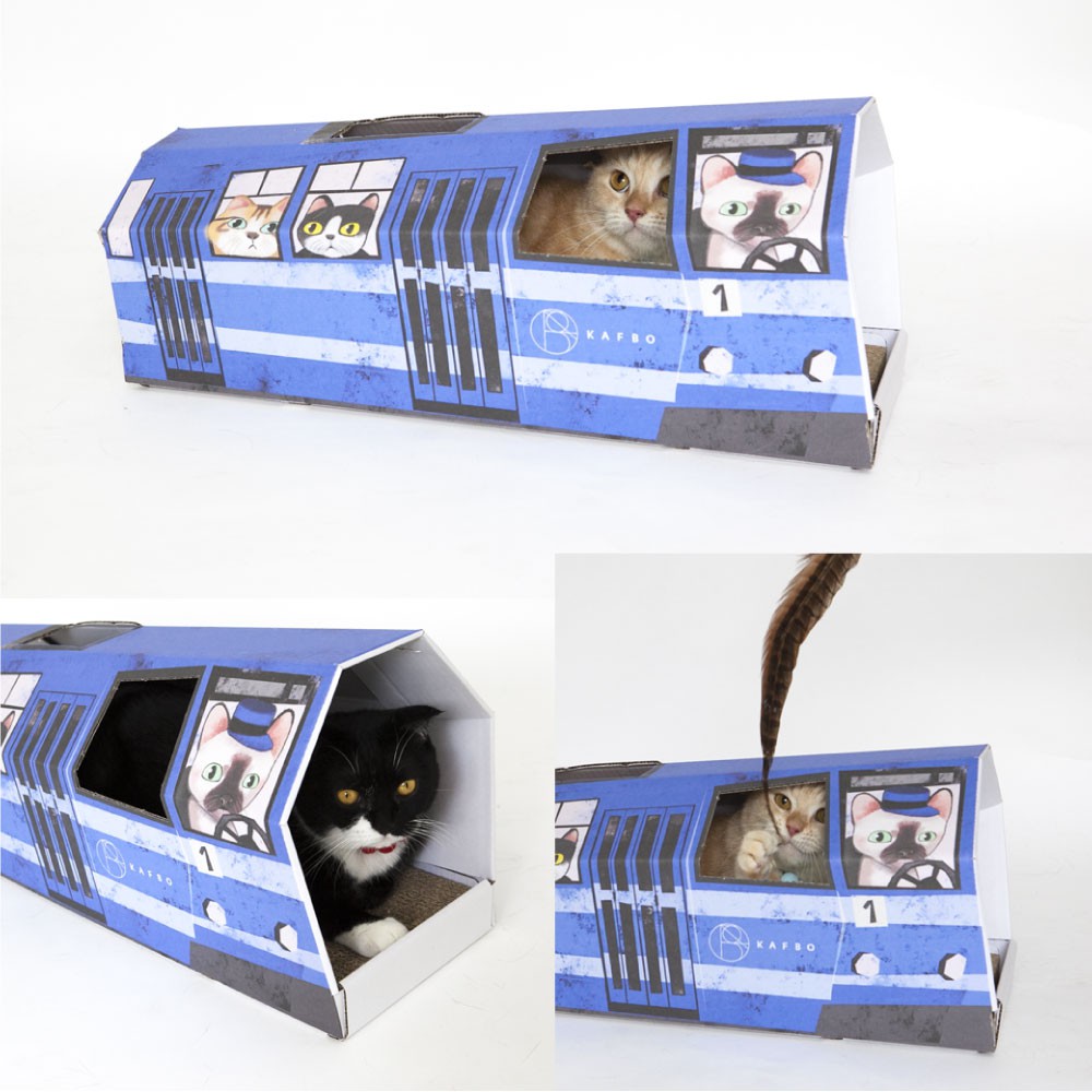 KAFBO Cat train อุโมงค์รถไฟสำหรับแมว ที่ลับเล็บแมว บ้านแมว ของเล่นแมว