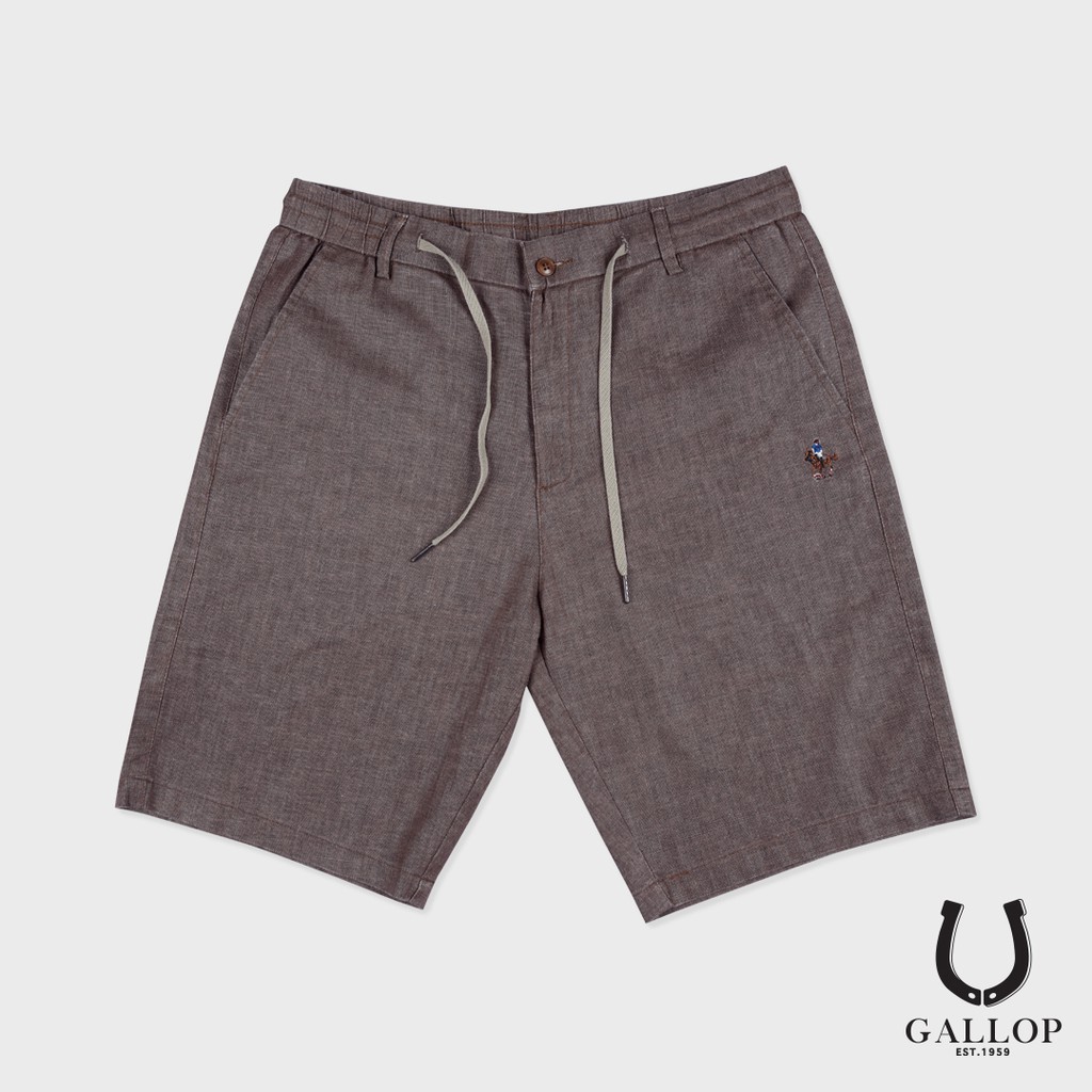 GALLOP : LINEN SHORTS กางเกงขาสั้นผ้าลินิน รุ่น GS9005 สีน้ำตาล
