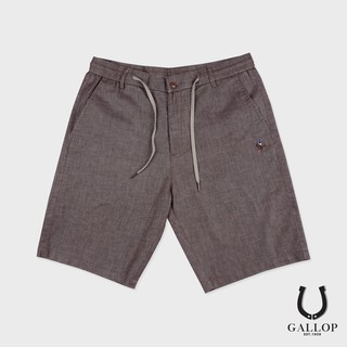 GALLOP : LINEN SHORTS กางเกงขาสั้นผ้าลินิน รุ่น GS9005 สีน้ำตาล