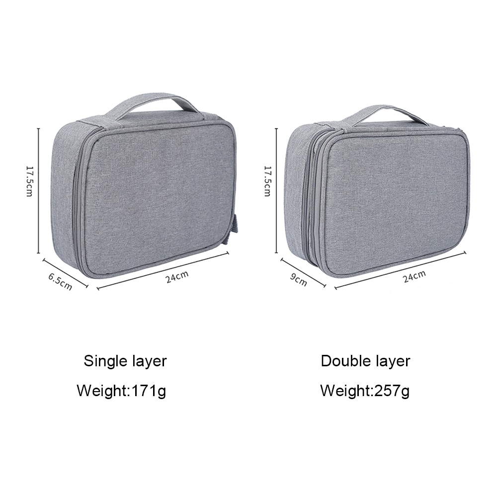 Bubm กระเป๋าสายเคเบิลแบบพกพา, USB Gadget Organizer Wires Charger กระเป๋าซิปเครื่องสําอาง Power Bank Sleeve เข้ากันได้กับกระเป๋า Ipad