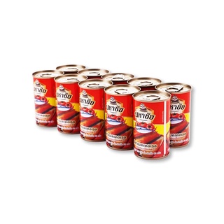 มหาชัย ปลาแมคเคอเรลในซอสมะเขือเทศ 155 กรัม x 10 กระป๋อง Mahachai Mackerels in Tomato Sauce 155g x 10 Cans