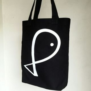 Por.Pra Canvas Tote Bag with Zipper (Black)