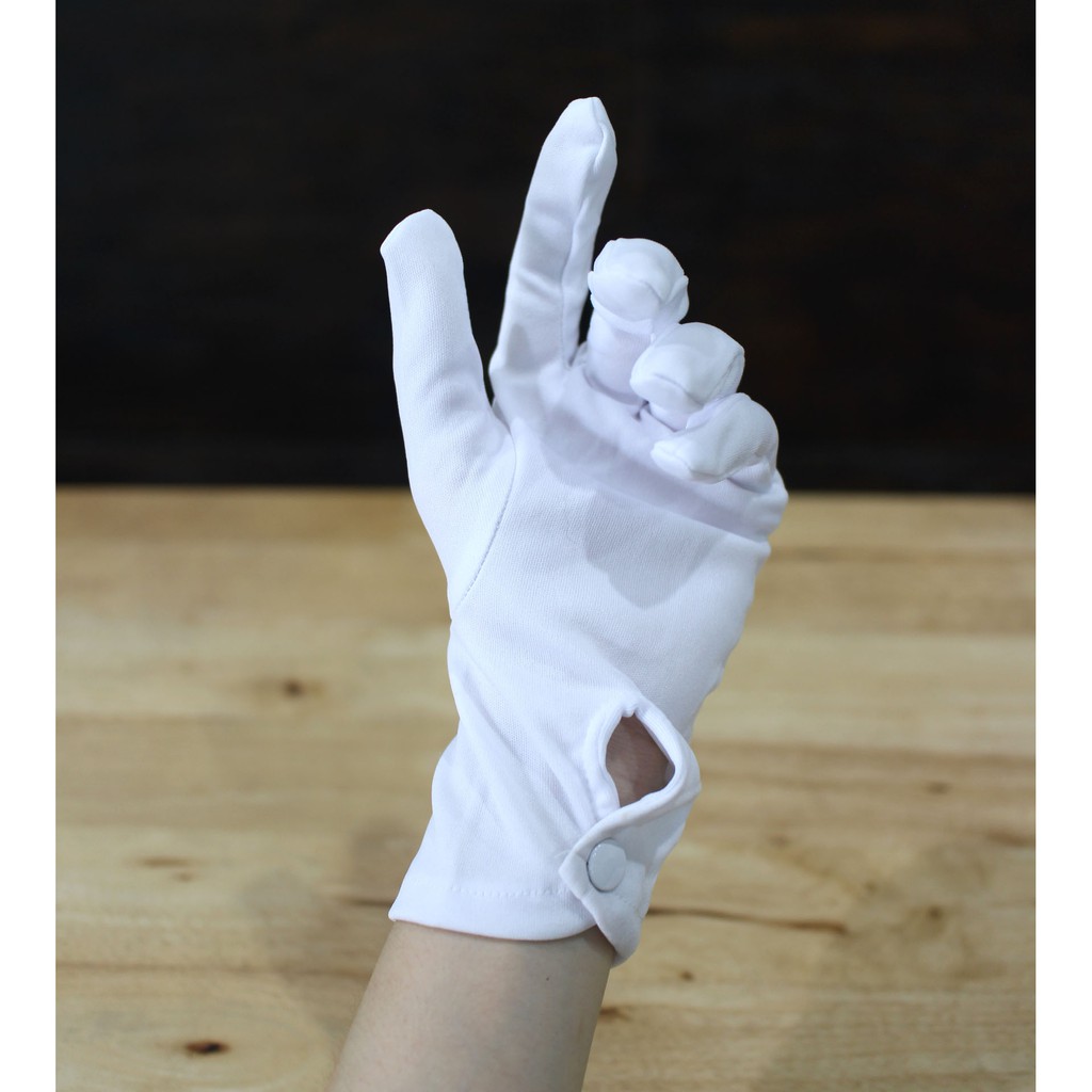 ถุงมือผ้า ไนล่อน ถุงมือจราจร ของไทย ข้อมือติดกระดุมและข้อมือยางยืด ราคา ถูกที่สุด ดีลบีเคเค แกลเลอรีภาพที่ 5