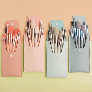 Horec ชุดแปรงแต่งหน้าใหม่ 8 ชิ้นมินิแปรงแต่งหน้าขนนุ่มแบบพกพา Makeup Brush Set New 8pcs Mini Makeup Brushes Portable Soft Hair