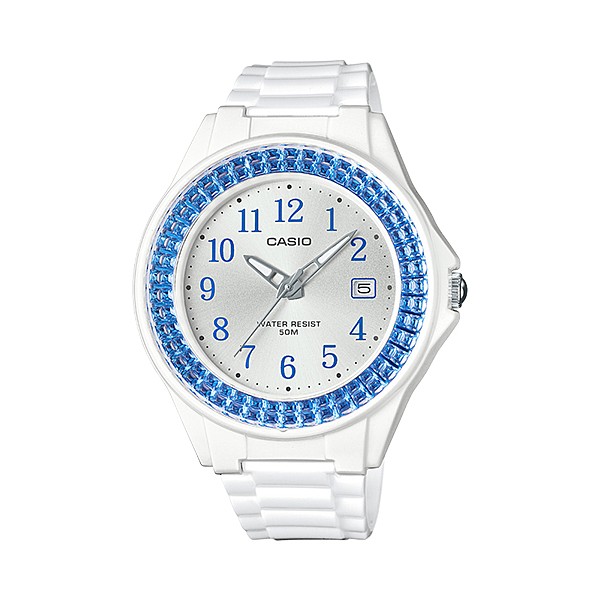 Casio Standard นาฬิกาข้อมือผู้หญิง สายเรซินขาว รุ่น LX-500H-2BVDF (Blue)