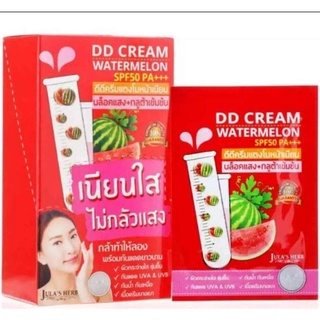 ยกกล่อง (ได้ 6 ซอง) ครีม ดีดีแตงโม จุฬาเฮิร์บ Jula DD watermelon 1กล่อง กันแดด SPF 50 PA+++ เนียนใส ไม่กลัวแสง