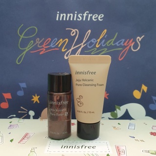 แท้💯%) Innisfree Jeju super volcanic pore clay mask 2x ขนาด 20ml หรือ toner 15ml หรือ cleansing foam 15ml/50ml