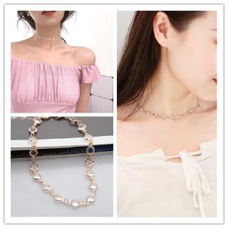 [COD] Personality Fashion Transparent Acrylic Drill Chain Choker Necklace Chain Womens Short Necklace