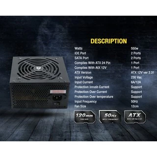 POWER SUPPLY (อุปกรณ์จ่ายไฟ) NUBWO 550 WATT , 650 WATT (NPS-030 NPS-020) NPS650 ไม่มีไฟเลี้ยงการ์ดจอ ประกัน 1 ปี
