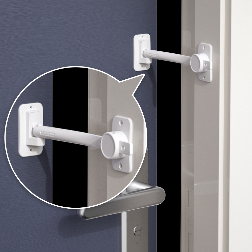 EUDEMON 1 ชิ้นเด็ก Proof Finger Pinch Guard Baby Door Stopper ประตู Latch ปรับประตู Lever Handle ล็อคสําหรับสัตว์เลี้ยงง่ายแมว