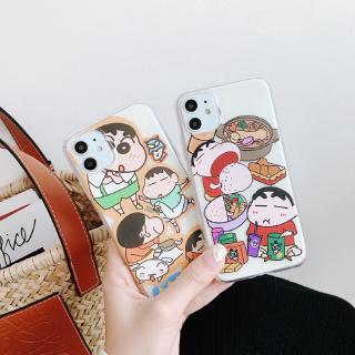 เคสโทรศัพท์มือถือซิลิโคนใส ขอบเหลี่ยม พิมพ์ลายการ์ตูนชินจัง สำหรับfor  iphone 11 pro max xs max xr 12 mini 7 plus 12 pro max 11 Pro Max X Xr Xs Max 7 8 Plus Se 2020 12 Pro Max 12 Mini4.8