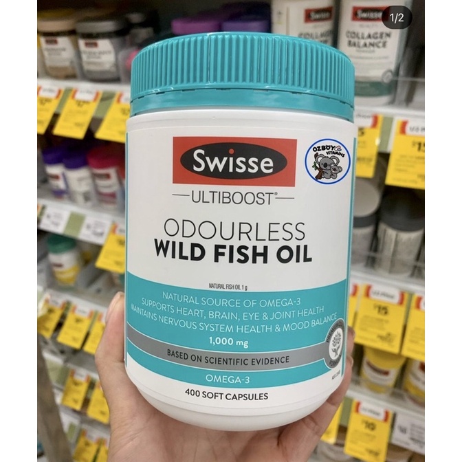 Swisse Ultiboost Odourless Wild Fish Oil 1,000mg 400 แคปซูล