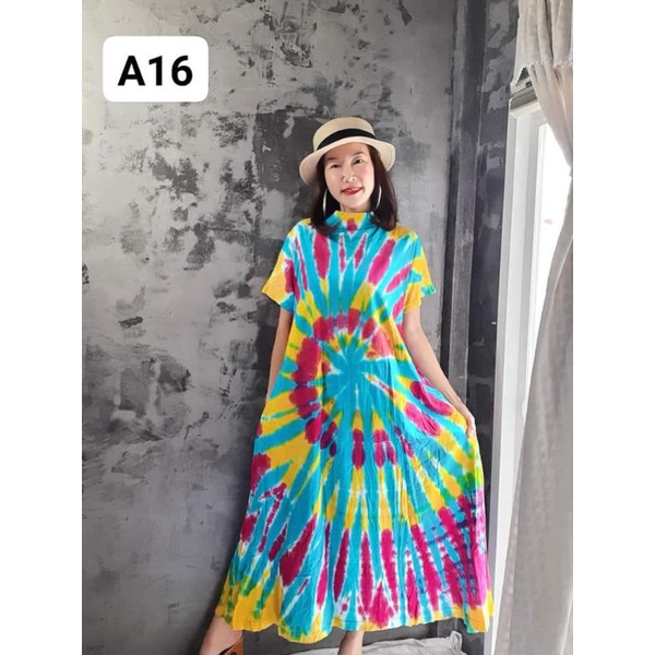 ถูกที่สุด !เดรสมัดย้อม กัดสีต่างๆ งานคอปีน ผ้ายืดคัตตอน ปลายย้วย ย้อมเย็น ซักแล้วสีไม่ซีด งานเกรดดี(รีวิวเก่าโดนลบ)